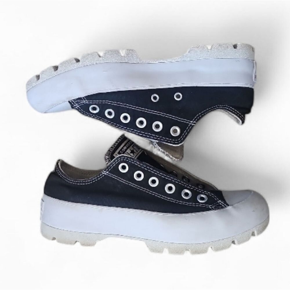 Converse Run Star Lugged Platform Sneakers Black Canvas Women’s 7 Grunge Y2K - Picture 8 of 10